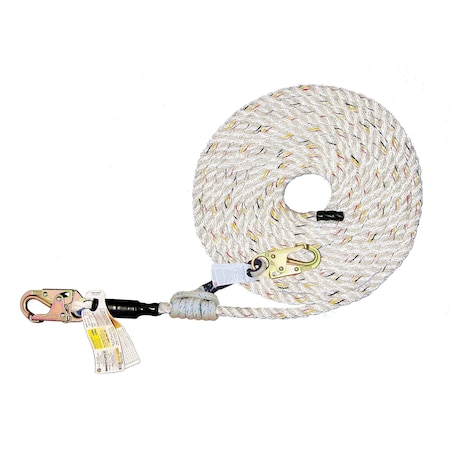Super Anchor Safety 50ft Value 5/8" 3-Strand Lifeline w/Snaphook +No. 4015-V ValueGrab. Retail Box 4021-50V